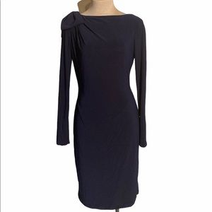 Badgley Mischka Collection Blue Dress with Bow